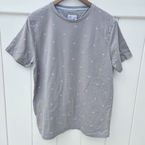 Denim and Flower Gray Short Sleeve T-Shirt Size L